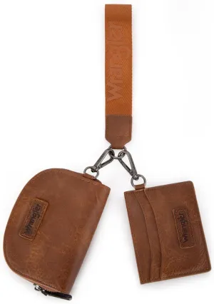 Wrangler KeyChain Wallet Wristlet Wallets for Women Dual Pouch Wristlet Rfid Blocking Credit Card Holder Wallet