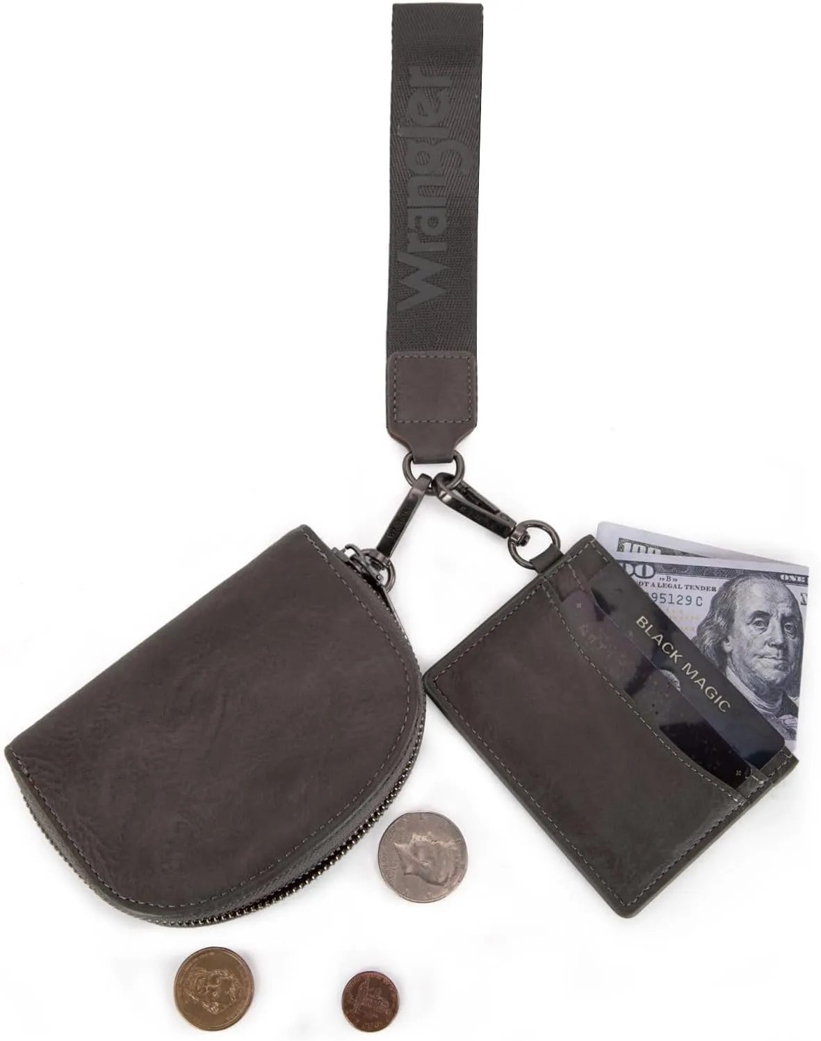 Wrangler KeyChain Wallet Wristlet Wallets for Women Dual Pouch Wristlet Rfid Blocking Credit Card Holder Wallet