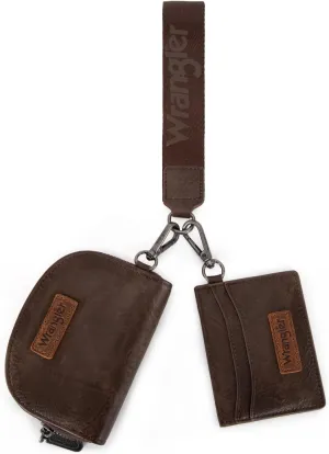 Wrangler KeyChain Wallet Wristlet Wallets for Women Dual Pouch Wristlet Rfid Blocking Credit Card Holder Wallet