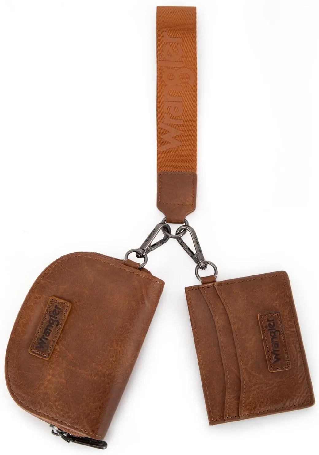Wrangler KeyChain Wallet Wristlet Wallets for Women Dual Pouch Wristlet Rfid Blocking Credit Card Holder Wallet