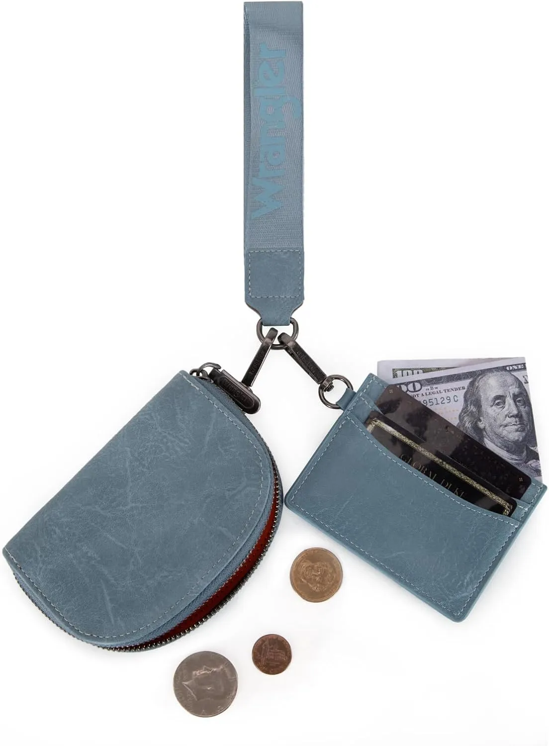 Wrangler KeyChain Wallet Wristlet Wallets for Women Dual Pouch Wristlet Rfid Blocking Credit Card Holder Wallet