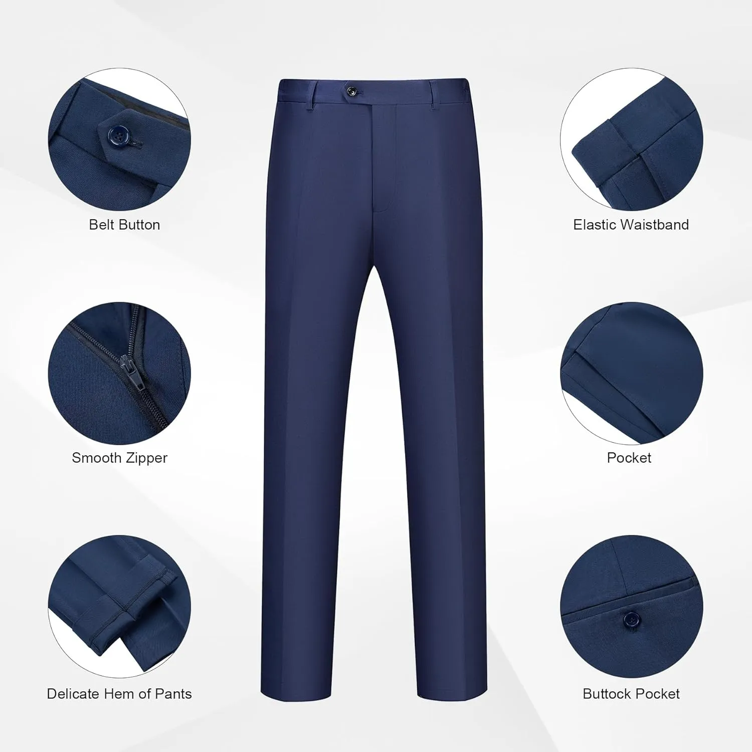 WULFUL Men's 2 Piece Slim Fit Suit Set One Button Blazer Jacket Pants Tuxedo Set for Party, Wedding and Business
