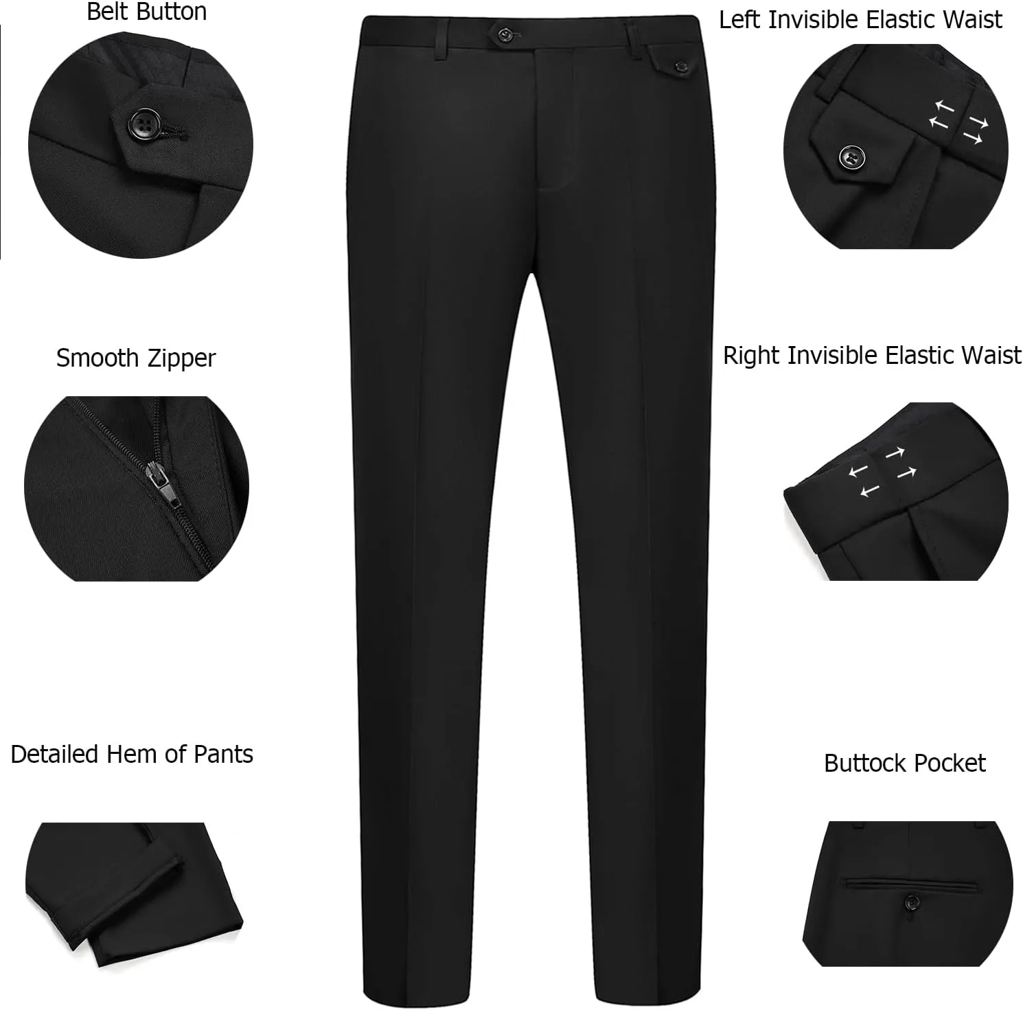 WULFUL Men's 3 Piece Slim Fit Suit Set Two Button Blazer Jacket Vest Pants Tuxedo Set for Party, Wedding and Business