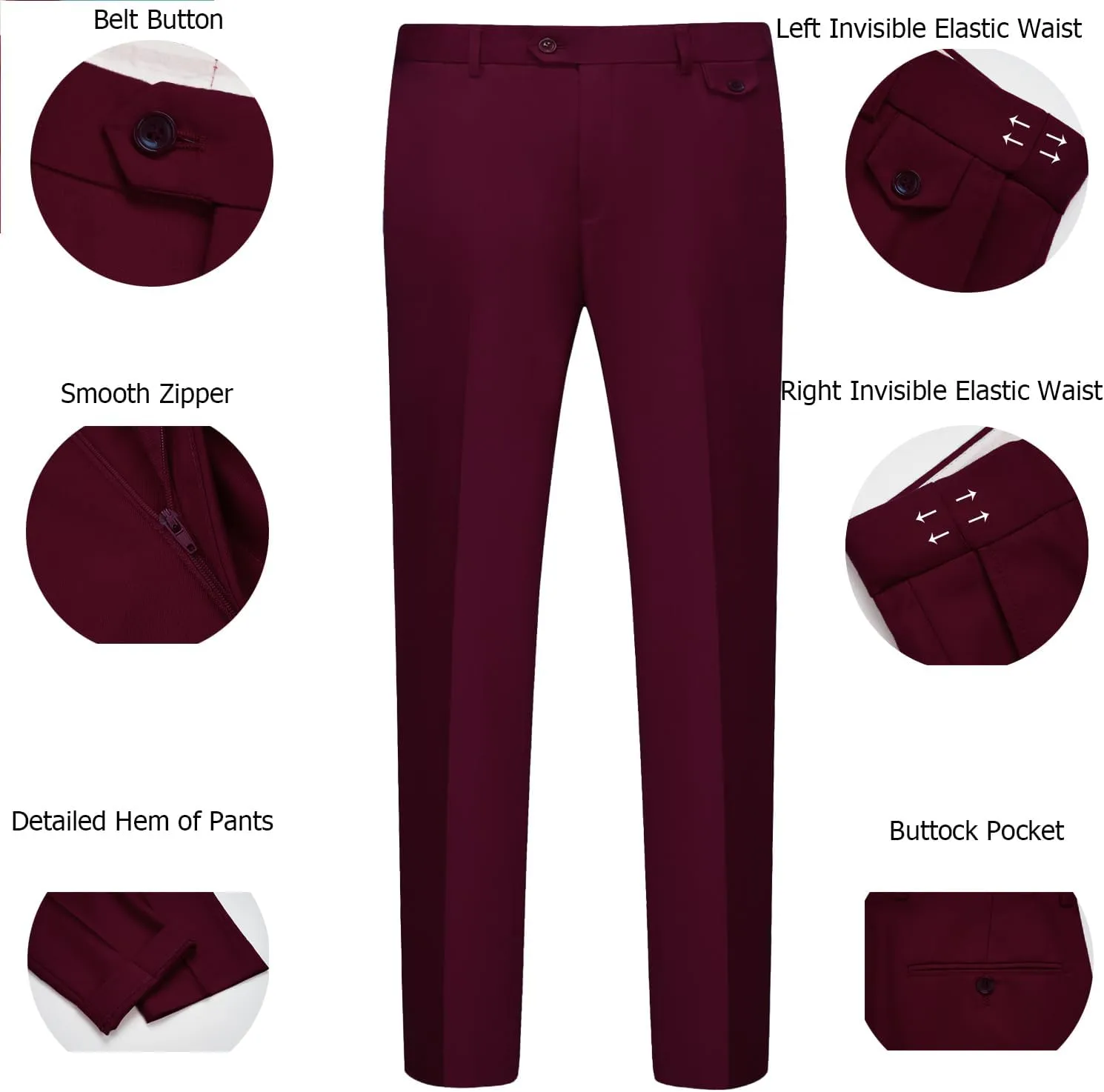 WULFUL Men's 3 Piece Slim Fit Suit Set Two Button Blazer Jacket Vest Pants Tuxedo Set for Party, Wedding and Business