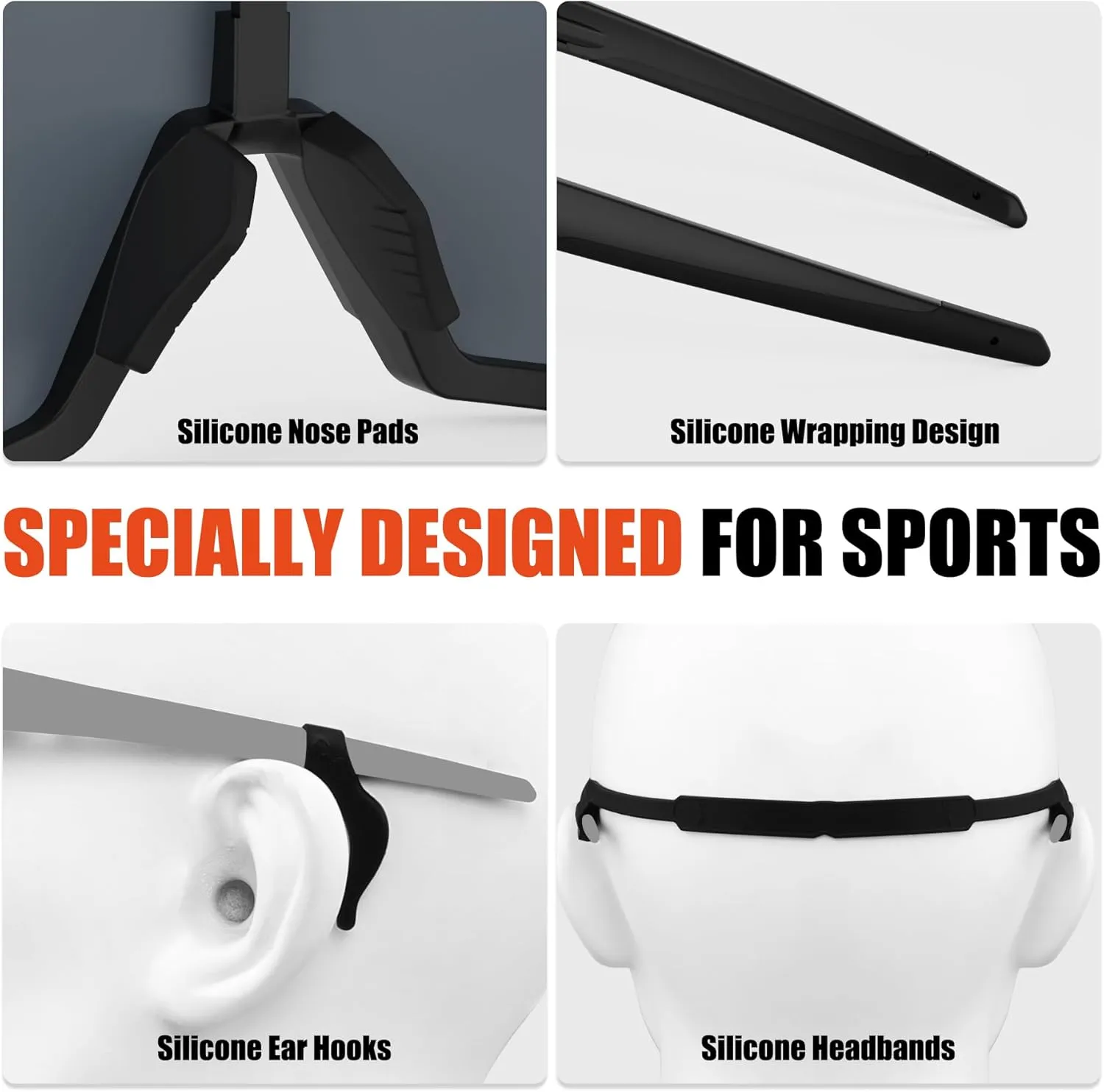X-TIGER Polarized Sports Sunglasses with 5 Interchangeable Lenses,Mens Womens Cycling Bike Glasses,Baseball Running Fishing