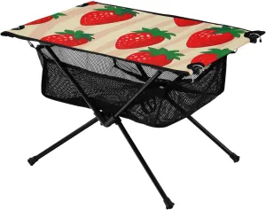 xigua Cartoon Strawberry Folding Camping Table,Portable Camp Table with Carry Bag Beach Table Folding Table for Picnic, Camp,Party,Travel253