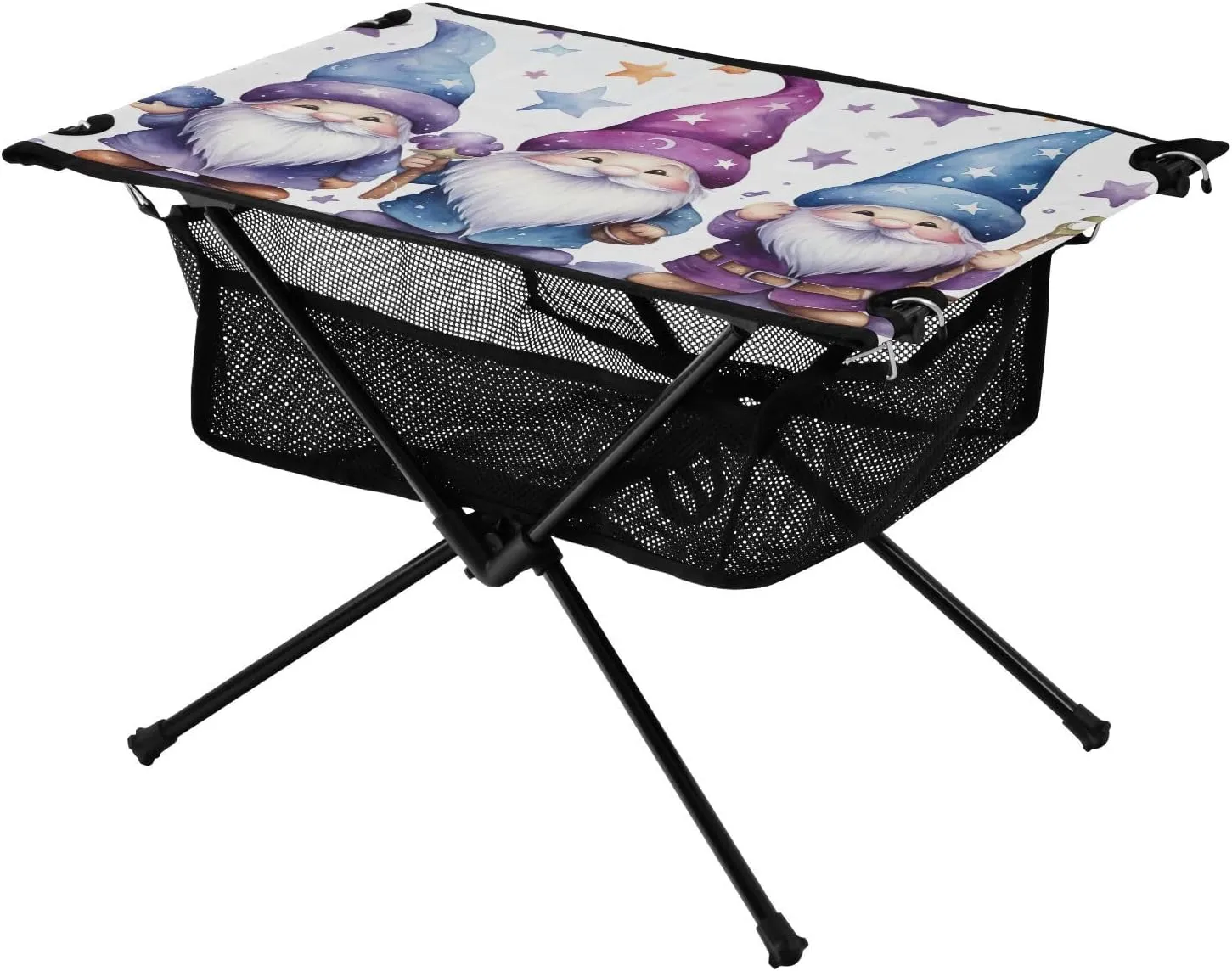 xigua Cute Gnome Folding Camping Table,Portable Camp Table with Carry Bag Beach Table Folding Table for Picnic, Camp,Party,Travel131