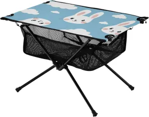 xigua Cute Rabbit Folding Camping Table,Portable Camp Table with Carry Bag Beach Table Folding Table for Picnic, Camp,Party,Travel139