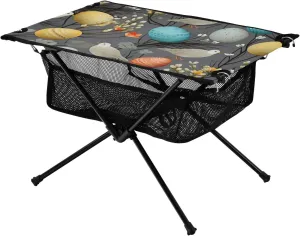 xigua Easter Colored Eggs Folding Camping Table,Portable Camp Table with Carry Bag Beach Table Folding Table for Picnic, Camp,Party,Travel171
