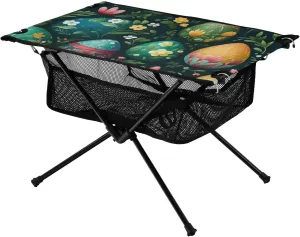 xigua Easter Colored Eggs Folding Camping Table,Portable Camp Table with Carry Bag Beach Table Folding Table for Picnic, Camp,Party,Travel191