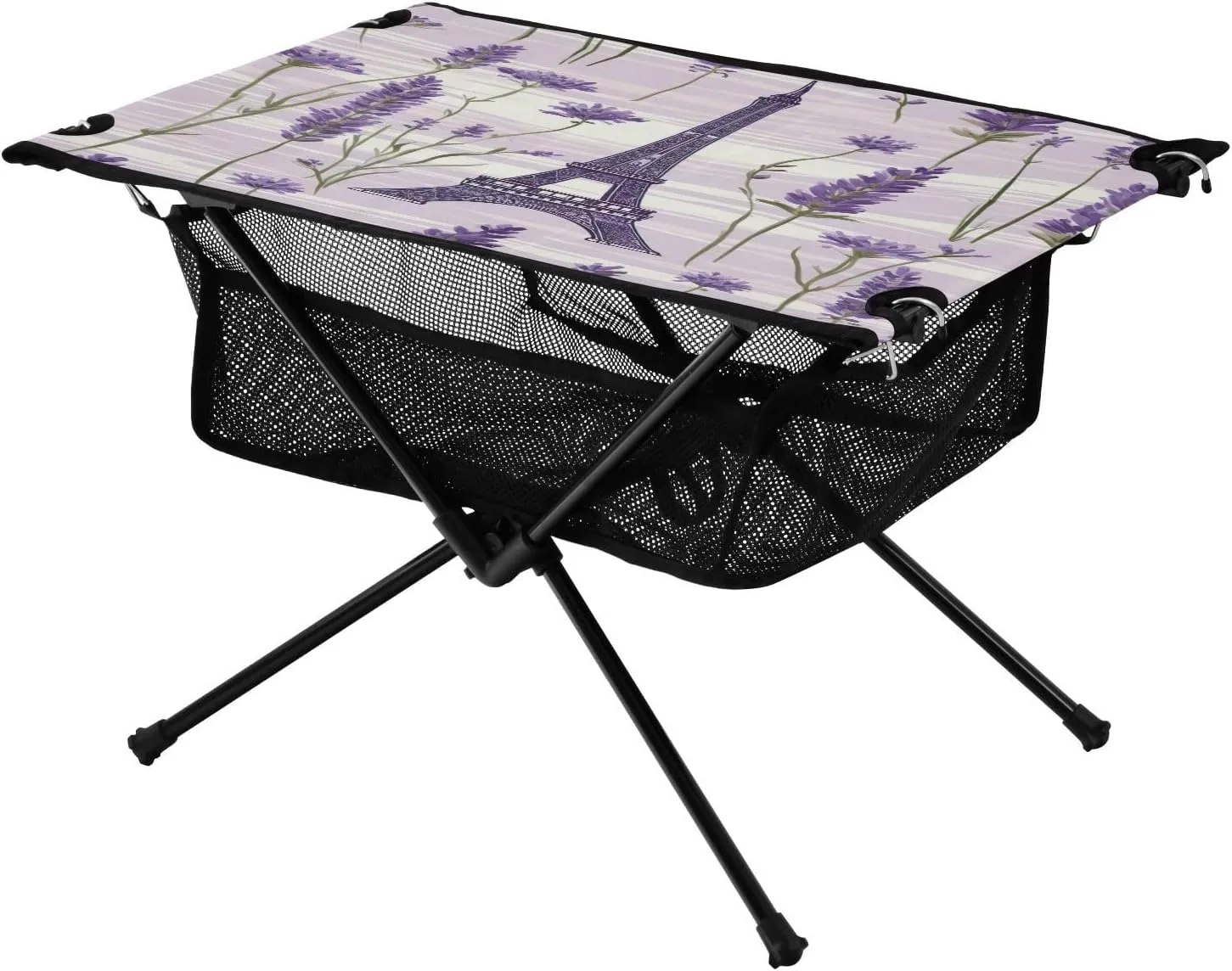 xigua Eiffel Tower and Lavender Folding Camping Table,Portable Camp Table with Carry Bag Beach Table Folding Table for Picnic, Camp,Party,Travel220