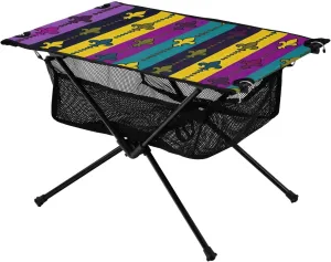 xigua Happy Mardi Gras Folding Camping Table,Portable Camp Table with Carry Bag Beach Table Folding Table for Picnic, Camp,Party,Travel253