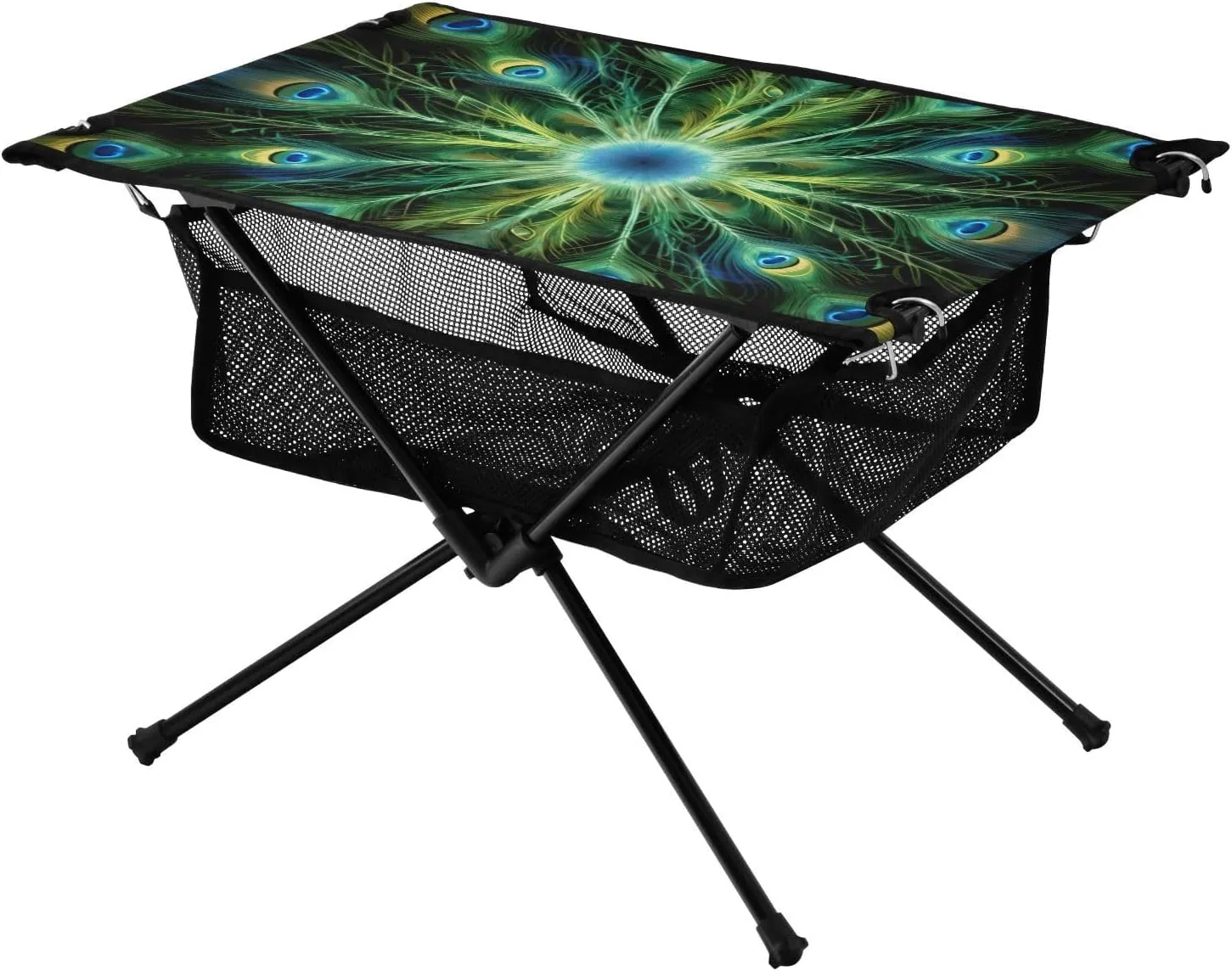 xigua Peacock Feathers Folding Camping Table,Portable Camp Table with Carry Bag Beach Table Folding Table for Picnic, Camp,Party,Travel294