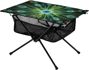 xigua Peacock Feathers Folding Camping Table,Portable Camp Table with Carry Bag Beach Table Folding Table for Picnic, Camp,Party,Travel294