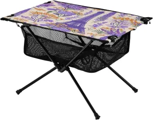 xigua Romantic Eiffel Tower Folding Camping Table,Portable Camp Table with Carry Bag Beach Table Folding Table for Picnic, Camp,Party,Travel304