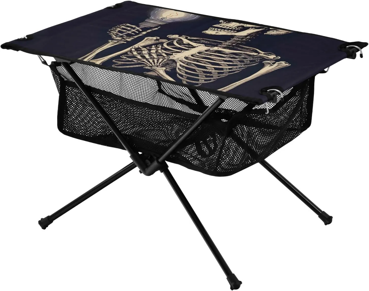 xigua Skeleton and Light Bulb Folding Camping Table,Portable Camp Table with Carry Bag Beach Table Folding Table for Picnic, Camp,Party,Travel147