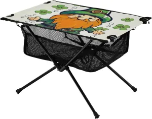 xigua St. Patrick's Gnome Folding Camping Table,Portable Camp Table with Carry Bag Beach Table Folding Table for Picnic, Camp,Party,Travel27