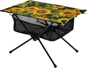xigua Sunflowers Folding Camping Table,Portable Camp Table with Carry Bag Beach Table Folding Table for Picnic, Camp,Party,Travel100
