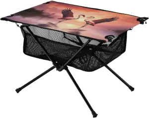 xigua Two Flamingos Folding Camping Table,Portable Camp Table with Carry Bag Beach Table Folding Table for Picnic, Camp,Party,Travel276