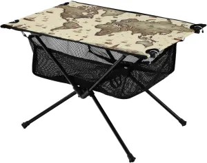 xigua World Map Folding Camping Table,Portable Camp Table with Carry Bag Beach Table Folding Table for Picnic, Camp,Party,Travel161