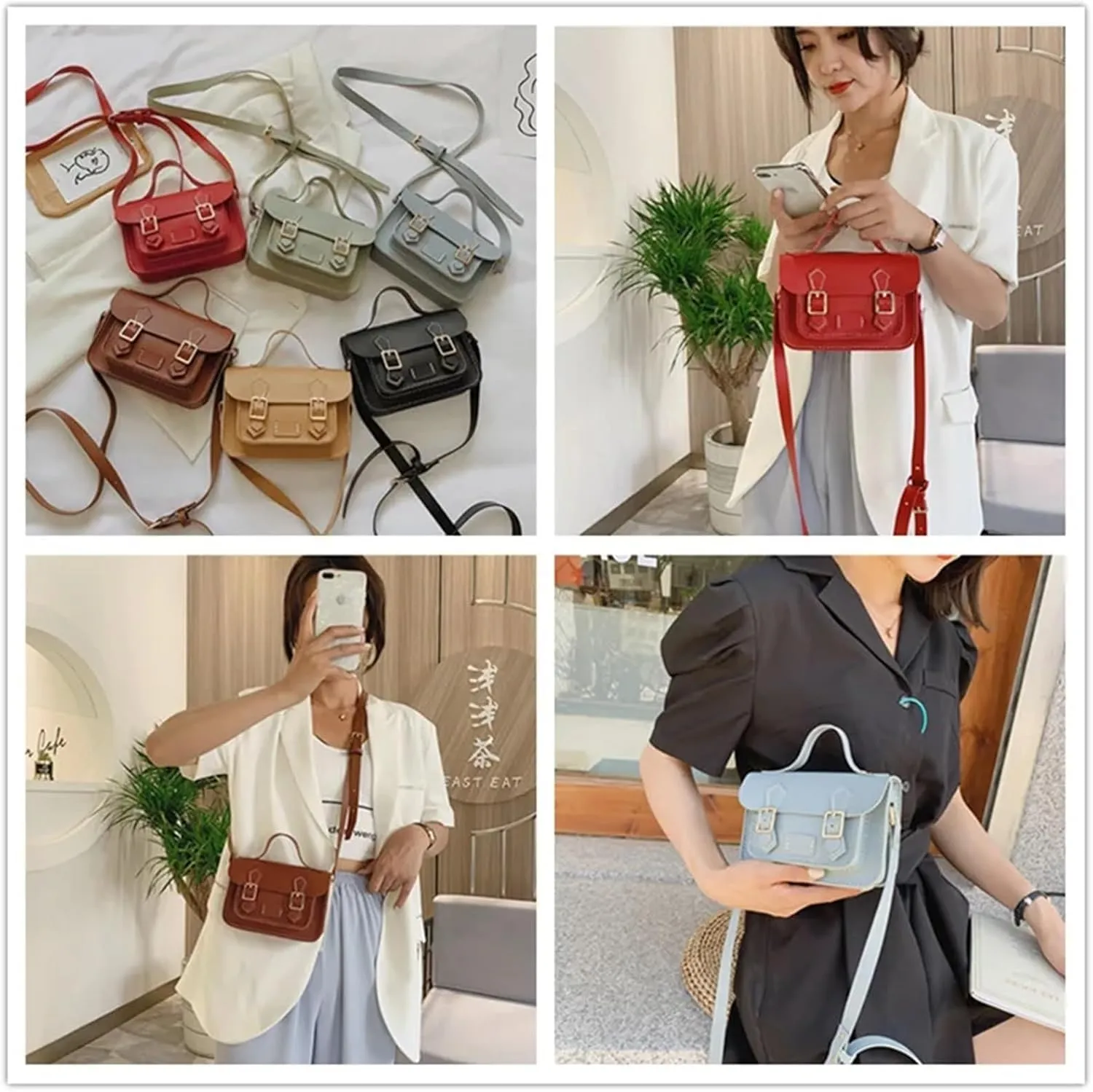 XNQOUS DIY Leather Bag Kit DIY Craft Bag Shoulder Bag Sewing Handmade Handbag Parts Customized Messenger Material Woven Set for Women 18x12x5CM(Red)