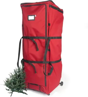 [XXL Rolling Duffle Bag Tree Storage] - 12 Foot Christmas Tree Storage Bag | Heavy Duty Dolly-Style Frame with Wheels and Expandable Top to Fit Artificial Trees up to 12 Feet Tall | Santa's Bags