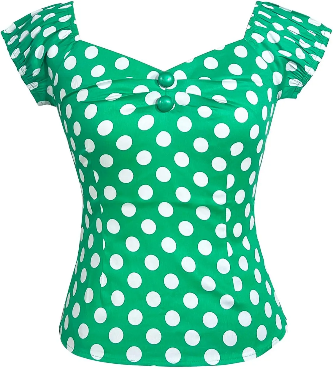 YARN & INK Women's Rockabilly Tops 1950s Pinup Shirt Casual Off Shoulder Vintage Blouse