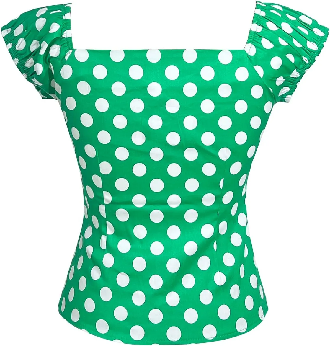 YARN & INK Women's Rockabilly Tops 1950s Pinup Shirt Casual Off Shoulder Vintage Blouse