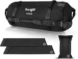Yes4All Workout Sandbags, Heavy Duty Sandbags - Black - L