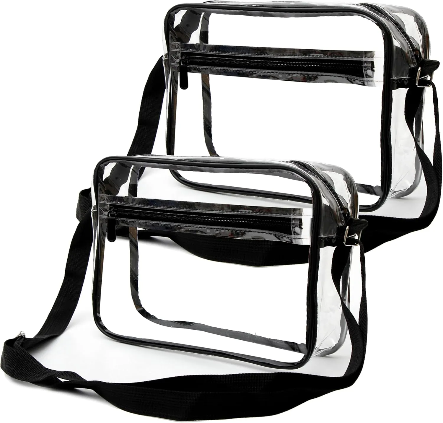 Youngever Clear Messenger Bag, Stadium Approved Clear Bag, Adjustable Cross-Body Strap Clear Plastic Bag (2 Pack)