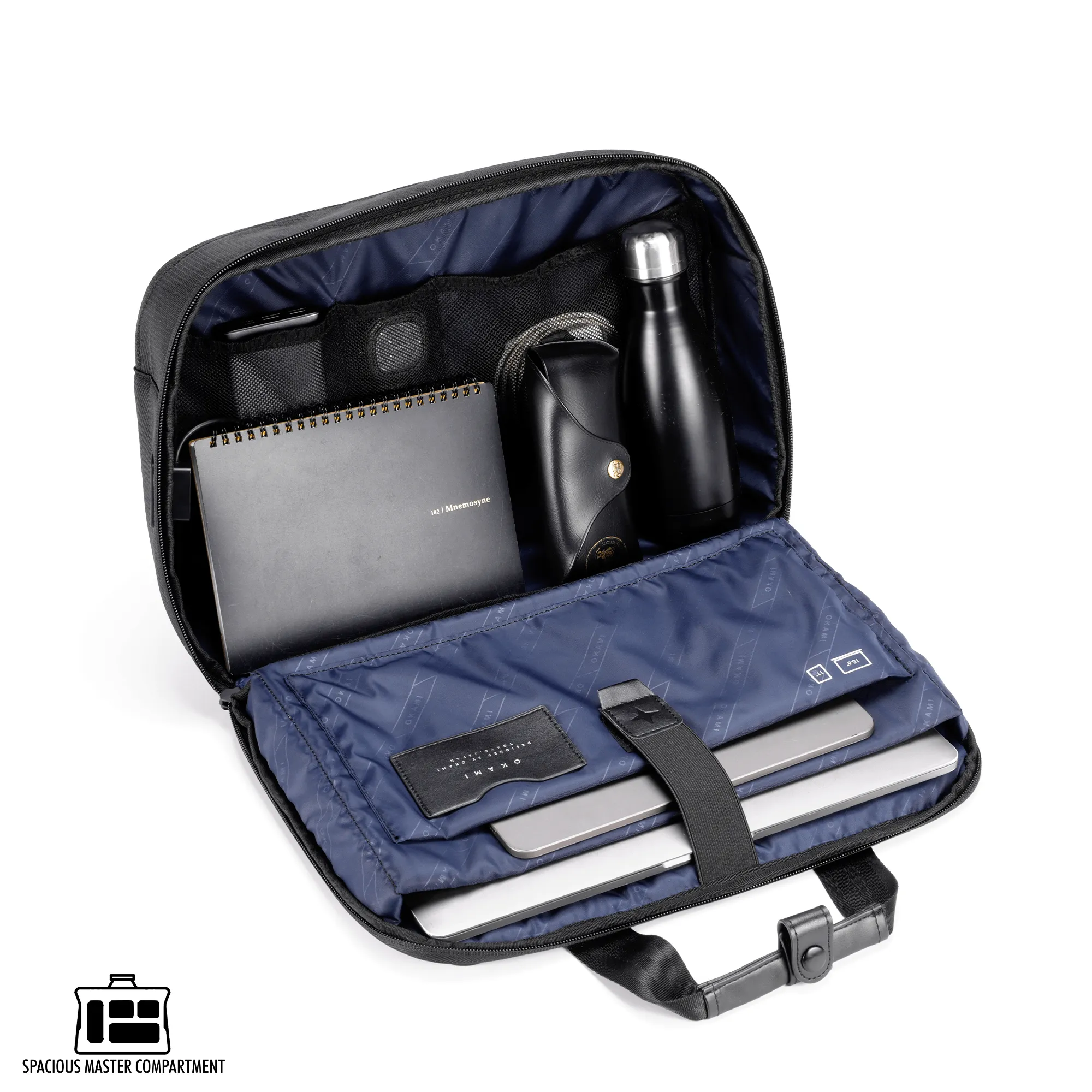 ZenPack LUXE Laptop Messenger Bag X Briefcase with USB Fast-Charging | RFID Safe Advanced Organiser for Laptops up to 15.6 inches (Black)