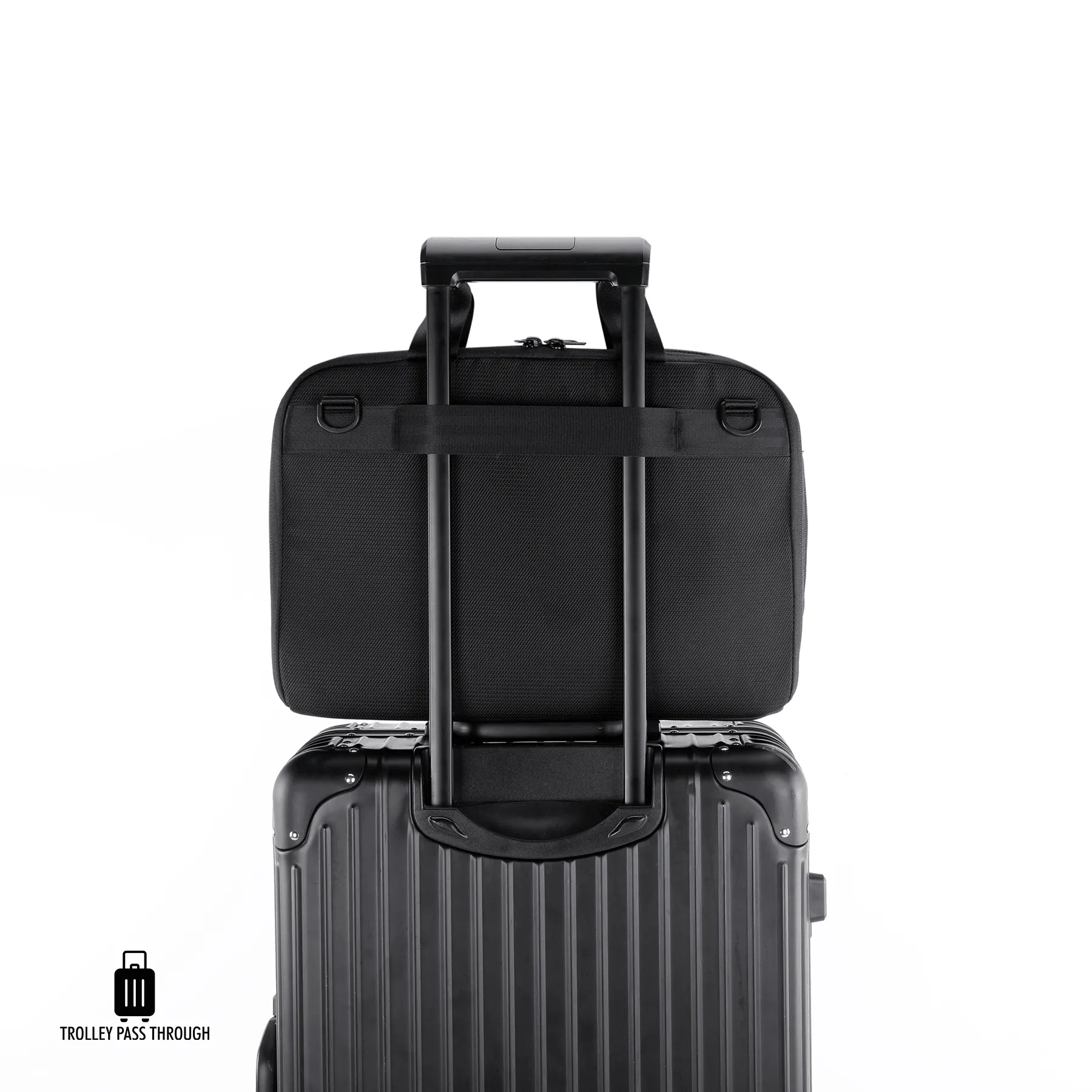 ZenPack LUXE Laptop Messenger Bag X Briefcase with USB Fast-Charging | RFID Safe Advanced Organiser for Laptops up to 15.6 inches (Black)
