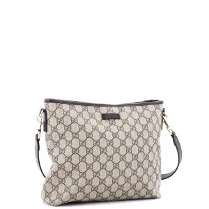 Zip Top Messenger Bag GG Coated Canvas Medium