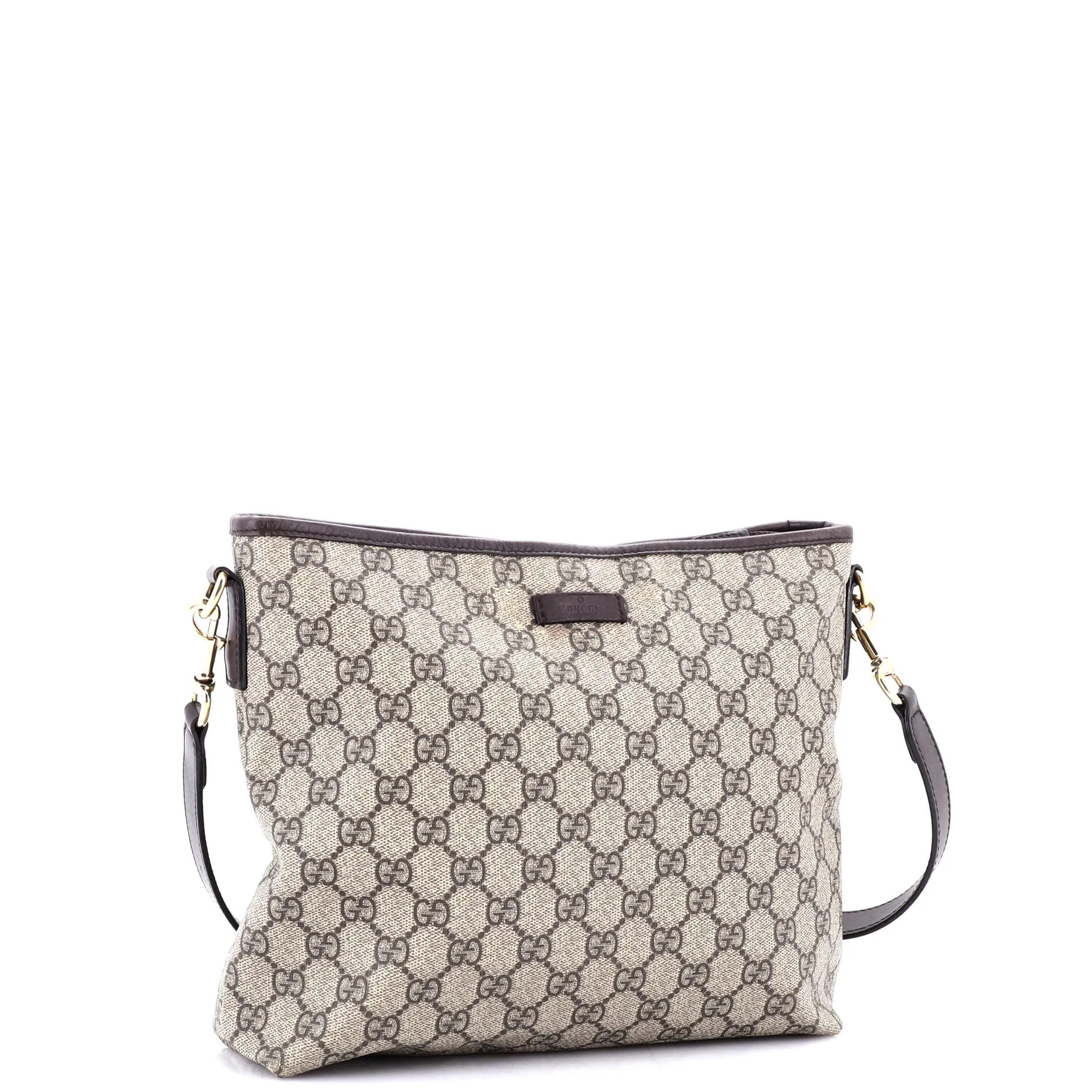 Zip Top Messenger Bag GG Coated Canvas Medium