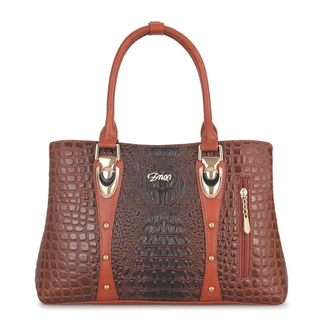 ZMQN Famous Brand Women Handbags Ladies Hand Bags Luxury Handbags Women Bags Designer 2019 Crocodile Leather Bags For Women C804