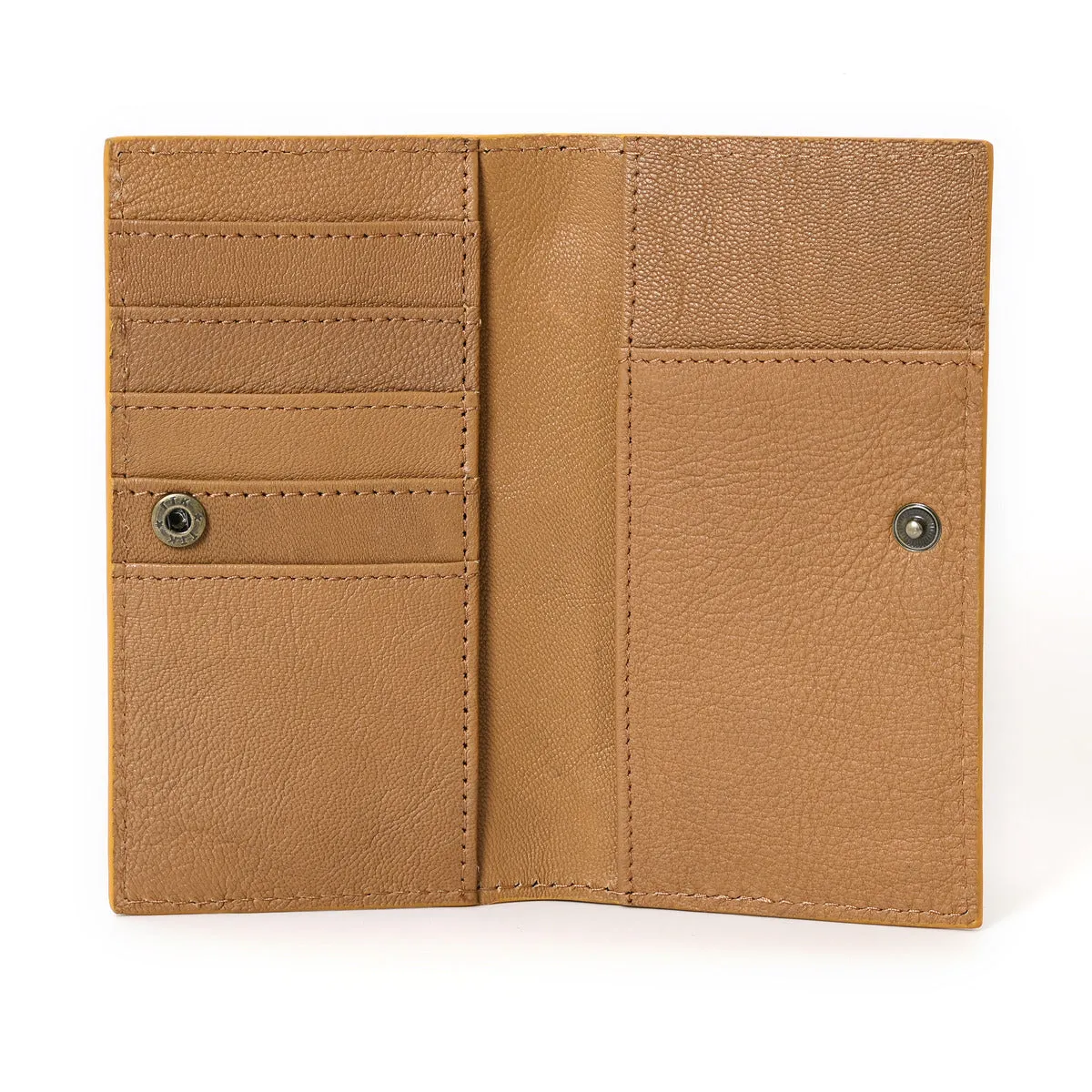 Zuki Hand Carved Tan Checkbook Cover